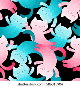 vector seamless pattern cat