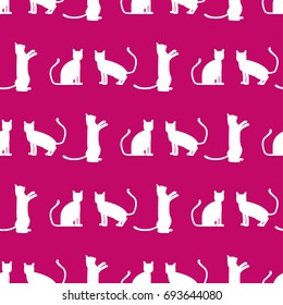 Vector seamless pattern with cat