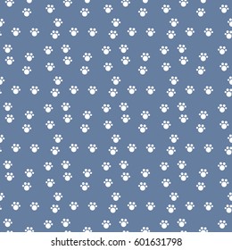 Vector seamless pattern with cat or dog footprints. Can be used for wallpaper, web page background, surface textures.