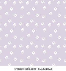 Vector seamless pattern with cat or dog footprints. Can be used for wallpaper, web page background, surface textures.