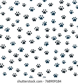Vector seamless pattern with cat or dog footprints