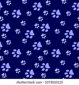 Vector seamless pattern with cat or dog,kitten or puppy footprints. Can be used for wallpaper,fabric, web page background, surface textures.