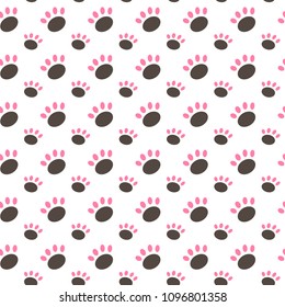 Vector seamless pattern with cat or dog,kitten or puppy footprints. Can be used for wallpaper,fabric, web page background, surface textures.