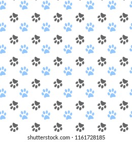 Vector seamless pattern with cat or dog,kitten or puppy footprints. Can be used for wallpaper,fabric, web page background, surface textures.