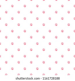 Vector seamless pattern with cat or dog,kitten or puppy footprints. Can be used for wallpaper,fabric, web page background, surface textures.
