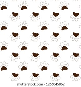 Vector seamless pattern with cat or dog,kitten or puppy footprints. Can be used for wallpaper,fabric, web page background, surface textures.