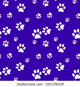 Vector seamless pattern with cat or dog,kitten or puppy footprints. Can be used for wallpaper,fabric, web page background, surface textures.