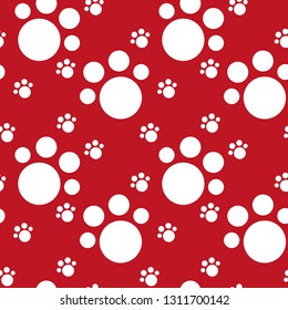 Vector seamless pattern with cat or dog,kitten or puppy footprints. Can be used for wallpaper,fabric, web page background, surface textures.