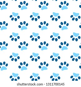 Vector seamless pattern with cat or dog,kitten or puppy footprints. Can be used for wallpaper,fabric, web page background, surface textures.