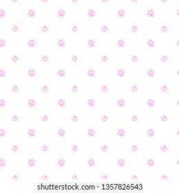 Vector seamless pattern with cat or dog,kitten or puppy footprints. Can be used for wallpaper,fabric, web page background, surface textures.