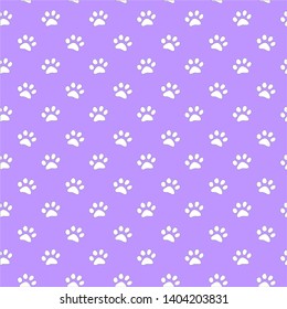 Vector seamless pattern with cat or dog,kitten or puppy footprints. Can be used for wallpaper,fabric, web page background, surface textures.