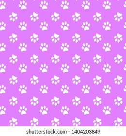 Vector seamless pattern with cat or dog,kitten or puppy footprints. Can be used for wallpaper,fabric, web page background, surface textures.