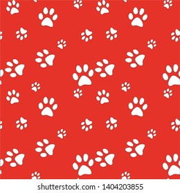 Vector seamless pattern with cat or dog,kitten or puppy footprints. Can be used for wallpaper,fabric, web page background, surface textures.