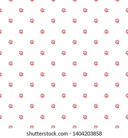 Vector seamless pattern with cat or dog,kitten or puppy footprints. Can be used for wallpaper,fabric, web page background, surface textures.