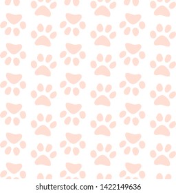 Vector seamless pattern with cat or dog,kitten or puppy footprints. Can be used for wallpaper,fabric, web page background, surface textures.