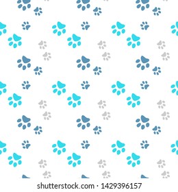 Vector seamless pattern with cat or dog,kitten or puppy footprints. Can be used for wallpaper,fabric, web page background, surface textures.