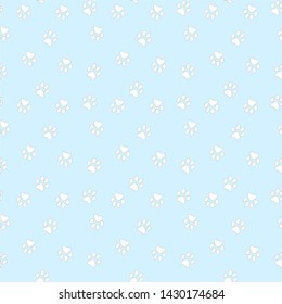 Vector seamless pattern with cat or dog,kitten or puppy footprints. Can be used for wallpaper,fabric, web page background, surface textures.