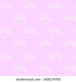 Vector seamless pattern with cat or dog,kitten or puppy footprints. Can be used for wallpaper,fabric, web page background, surface textures.
