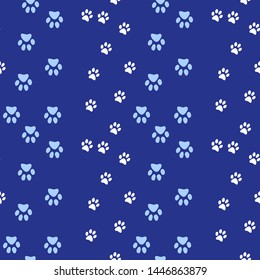 Vector seamless pattern with cat or dog,kitten or puppy footprints. Can be used for wallpaper,fabric, web page background, surface textures.