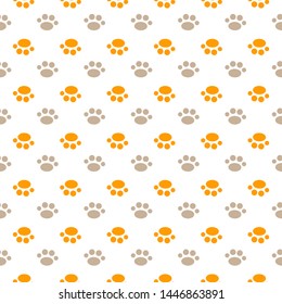 Vector seamless pattern with cat or dog,kitten or puppy footprints. Can be used for wallpaper,fabric, web page background, surface textures.