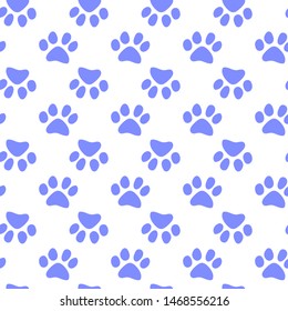 Vector seamless pattern with cat or dog,kitten or puppy footprints. Can be used for wallpaper,fabric, web page background, surface textures.