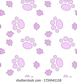 Vector seamless pattern with cat or dog,kitten or puppy footprints. Can be used for wallpaper,fabric, web page background, surface textures.