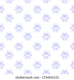 Vector seamless pattern with cat or dog,kitten or puppy footprints. Can be used for wallpaper,fabric, web page background, surface textures.
