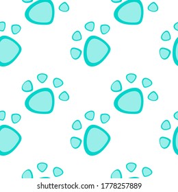 Vector seamless pattern with cat or dog,kitten or puppy footprints. Can be used for wallpaper,fabric, web page background, surface textures.