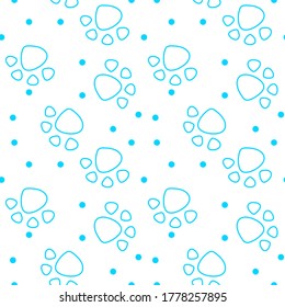 Vector seamless pattern with cat or dog,kitten or puppy footprints. Can be used for wallpaper,fabric, web page background, surface textures.
