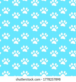 Vector seamless pattern with cat or dog,kitten or puppy footprints. Can be used for wallpaper,fabric, web page background, surface textures.