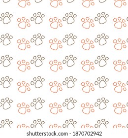 Vector seamless pattern with cat or dog,kitten or puppy footprints. Can be used for wallpaper,fabric, web page background, surface textures.
