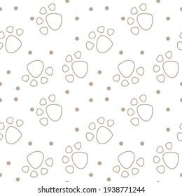 Vector seamless pattern with cat or dog,kitten or puppy footprints. Can be used for wallpaper,fabric, web page background, surface textures.