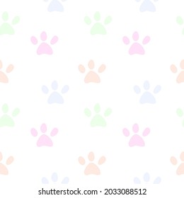 Vector seamless pattern with cat or dog,kitten or puppy footprints. Can be used for wallpaper,fabric, web page background, surface textures.
