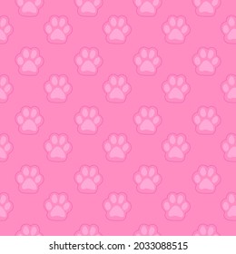 Vector seamless pattern with cat or dog,kitten or puppy footprints. Can be used for wallpaper,fabric, web page background, surface textures.