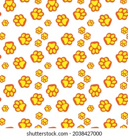 Vector seamless pattern with cat or dog,kitten or puppy footprints. Can be used for wallpaper,fabric, web page background, surface textures.