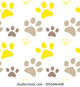Vector seamless pattern with cat or dog,kitten or puppy footprints. Can be used for wallpaper,fabric, web page background, surface textures.