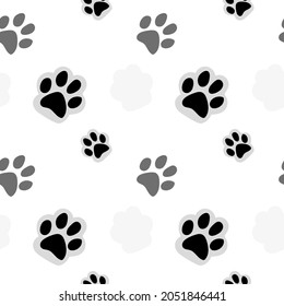 Vector seamless pattern with cat or dog,kitten or puppy footprints. Can be used for wallpaper,fabric, web page background, surface textures.