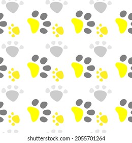 Vector seamless pattern with cat or dog,kitten or puppy footprints. Can be used for wallpaper,fabric, web page background, surface textures.
