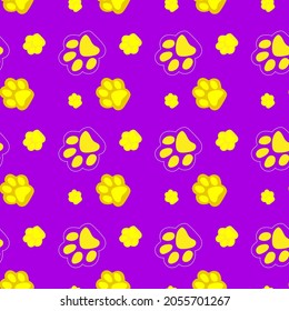 Vector seamless pattern with cat or dog,kitten or puppy footprints. Can be used for wallpaper,fabric, web page background, surface textures.