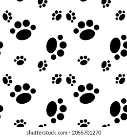 Vector seamless pattern with cat or dog,kitten or puppy footprints. Can be used for wallpaper,fabric, web page background, surface textures.