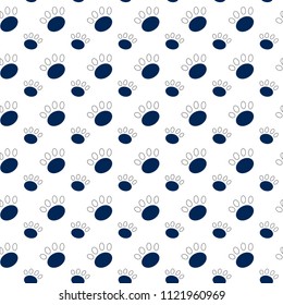 Vector seamless pattern with cat footprints. Can be used for wallpaper, web page background, surface textures.