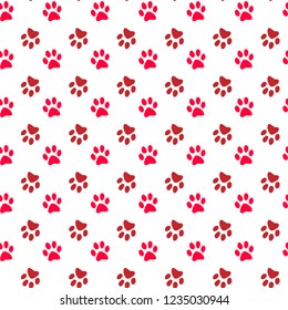 Vector seamless pattern with cat footprints. Can be used for wallpaper,fabric, web page background, surface textures.