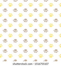 Vector seamless pattern with cat footprints. Can be used for wallpaper, web page background, surface textures.