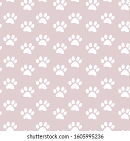 Vector seamless pattern with cat footprints. Can be used for wallpaper, web page background, surface textures.