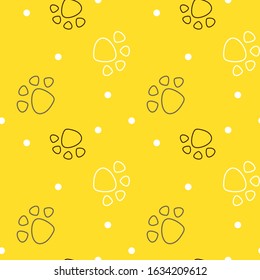 Vector seamless pattern with cat footprints. Can be used for wallpaper, web page background, surface textures.