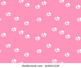Vector seamless pattern with cat footprints. Can be used for wallpaper, web page background, surface textures.