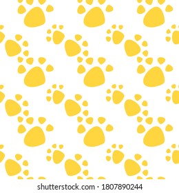 Vector seamless pattern with cat footprints. Can be used for wallpaper, web page background, surface textures.