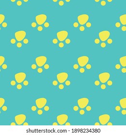 Vector seamless pattern with cat footprints. Can be used for wallpaper, web page background, surface textures.