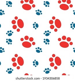 Vector seamless pattern with cat footprints. Can be used for wallpaper, web page background, surface textures.