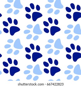 Vector seamless pattern with cat footprints. Can be used for wallpaper, web page background, surface textures.